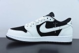 Travis Scott x Air Jordan 1 Low Black White Panda TS Sneakers Shoes