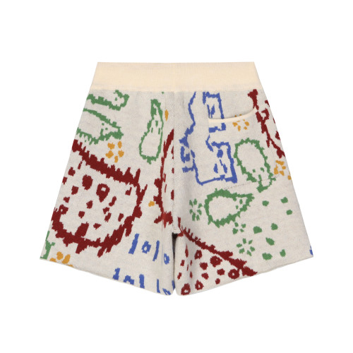 Rhude New Unisex Cashew Knit Jacquard Shorts Loose Hawaiian Floral Casual Shorts