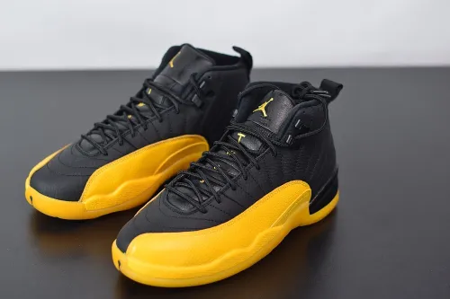 Air Jordan 12 Retro AJ12 Black Yellow Men Basketball Sneakers Shoes