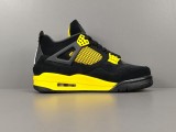 Air Jordan 4 Thunder Men Fashion Retro Basketball Shoes Black Yellow Sneakers