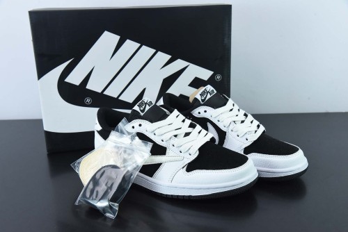 Travis Scott x Air Jordan 1 Low Black White Panda TS Sneakers Shoes