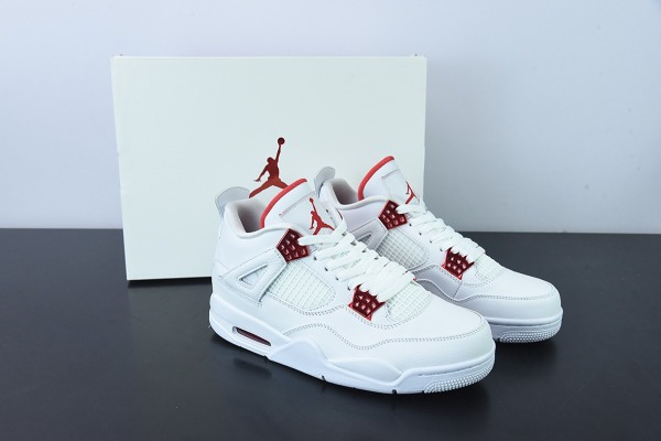 Air Jordan 4 White University Red AJ4 Black Gold Men Basketball Sneakers Shoes
