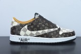 Louis Vuitton x Travis Scott x Nike Air Jordan 1 Low OG SPDamier AzurBrownLV MonogramAJ1