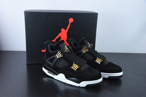 Air Jordan 4 Royalty AJ4 Black Gold Men Basketball Sneakers Shoes