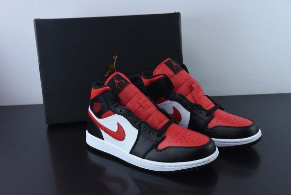 Air Jordan 1 Mid GS Chicago Black Red AJ Men Casual Basketball Sneakers Shoes