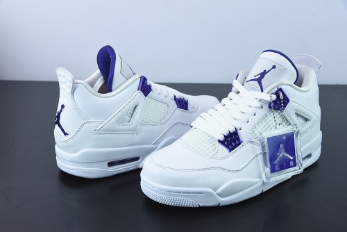 Air Jordan 4 Purple Metallic AJ4 Men Basketball Sneakers Shoes