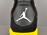 Air Jordan 4 Thunder Men Fashion Retro Basketball Shoes Black Yellow Sneakers