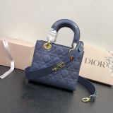 Dior Classical Patent Leather Handbag Cowhide Rattan Pattern Princess Dai Bag Size:20*20*20CM
