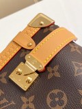 Louis Vuitton M4635 Classic Petite Malle Side Trunk Handbag Monogram Embossed Leather Handbag Sizes: 21*14*6CM