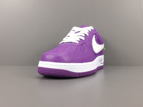 LOUlS VUlTTON X Nike Air Force 1 Low Unisex Casual Chessboard Fashion Blue Sneakers