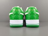 LOUlS VUlTTON X Nike Air Force 1 Low Unisex Casual Chessboard Fashion Green Sneakers