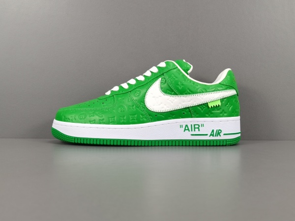 LOUlS VUlTTON X Nike Air Force 1 Low Unisex Casual Chessboard Fashion Green Sneakers