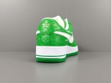 LOUlS VUlTTON X Nike Air Force 1 Low Unisex Casual Chessboard Fashion Green Sneakers