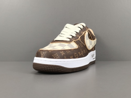 LOUlS VUlTTON X Nike Air Force 1 Low Unisex Casual Chessboard Fashion Blue Sneakers