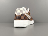 LOUlS VUlTTON X Nike Air Force 1 Low Unisex Casual Chessboard Fashion Brown Sneakers