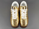 LOUlS VUlTTON X Nike Air Force 1 Low Unisex Casual Chessboard Fashion Golden Sneakers