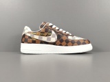 LOUlS VUlTTON X Nike Air Force 1 Low Unisex Casual Chessboard Fashion Brown Sneakers