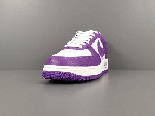 LOUlS VUlTTON X Nike Air Force 1 Low Unisex Casual Chessboard Fashion Purple Sneakers