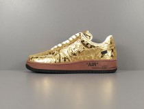 LOUlS VUlTTON X Nike Air Force 1 Low Unisex Casual Chessboard Fashion Golden Sneakers