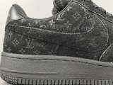 LOUlS VUlTTON X Nike Air Force 1 Low Unisex Casual Chessboard Fashion Black Sneakers