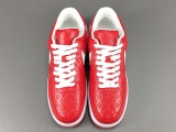 LOUlS VUlTTON X Nike Air Force 1 Low Unisex Casual Chessboard Fashion Red Sneakers