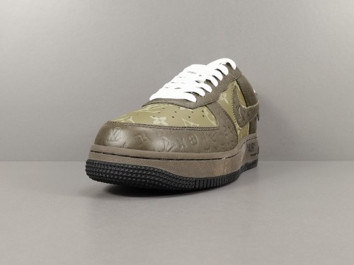 LOUlS VUlTTON X Nike Air Force 1 Low Unisex Casual Chessboard Fashion Green Contrast Sneakers