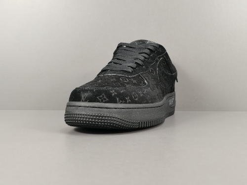 LOUlS VUlTTON X Nike Air Force 1 Low Unisex Casual Chessboard Fashion Black Sneakers