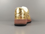 LOUlS VUlTTON X Nike Air Force 1 Low Unisex Casual Chessboard Fashion Golden Sneakers