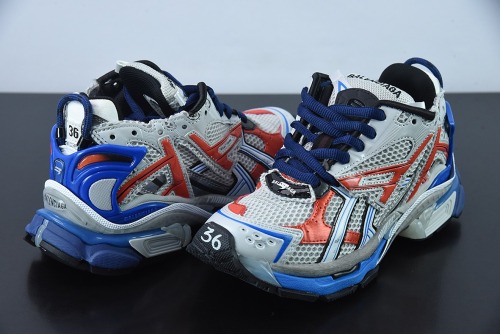 Balenciaga 7.0 Runner Sneaker Light Blue Beige Retro Fashion Sports Shoes Unisex Sneakers