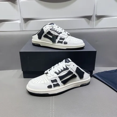 AMIRI PARIS Fashion Street Sneakers Unisex Hand-Painted Bone Half Slipper Shoes