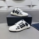 AMIRI PARIS Fashion Street Sneakers Unisex Hand-Painted Bone Half Slipper Shoes
