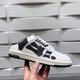 AMIRI PARIS Fashion Street Sneakers Unisex Hand-Painted Bone Half Slipper Shoes