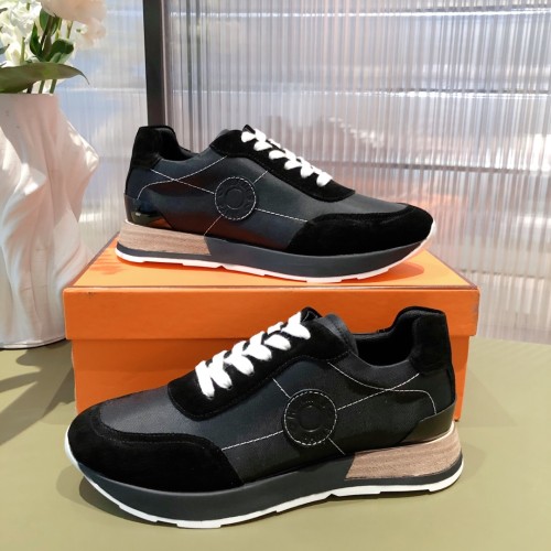 Hermes Classic British Color Matching Low Sneakers Unisex Casual Shoes