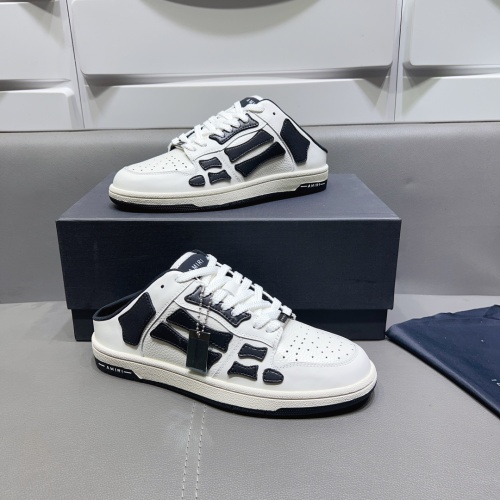 AMIRI PARIS Fashion Street Sneakers Unisex Hand-Painted Bone Half Slipper Shoes