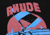 Rhude Windsurf Sail Surf Print Short Sleeve Cotton Casual T-shirt