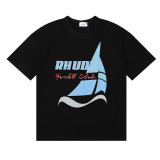 Rhude Yacht Club Print Short Sleeve Fashion Casual T-shirt