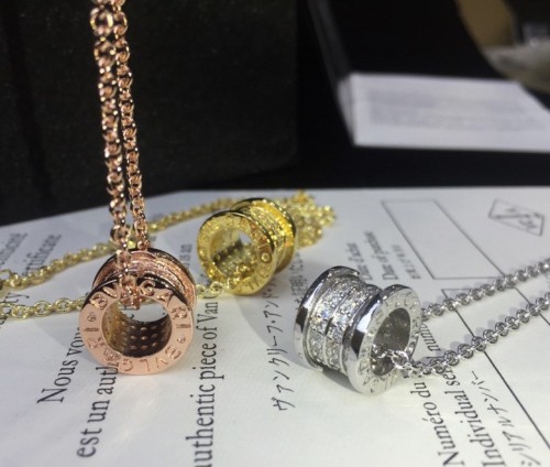 Bvlgari B.ZERO1 Three Rings Full Of Diamond Necklace