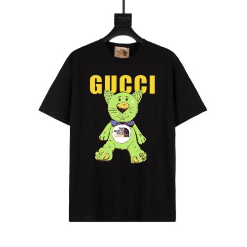Gucci & The North Face Monster Green Bear T-shirt Unisex Fashion Cotton Short Sleeve