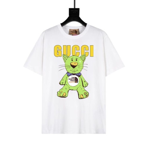 Gucci & The North Face Monster Green Bear T-shirt Unisex Fashion Cotton Short Sleeve