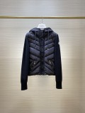 Moncler Women Knitted Down Patchwork Down Jacket Cardigan Hooded Down Jacket