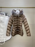 Moncler Classic Fashion Women Down Jacket Fur Collar Hoodies Waistband Feather CUPIDONE Down Jacket Coats