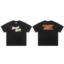 Gallery Dept Washed Old Rainbow Letter Short Sleeve Unisex Casual T-Shirt
