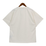 Rhude Anime Cartoon Letter Print T-Shirt Couple Oversize Cotton Short Sleeve