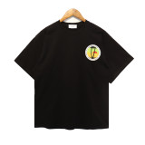 Rhude Sunset Coconut Logo Printed Short Sleeve Unisex High Street Casual T-Shirt