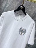 Chrome Hearts Angel Wings Cross Short Sleeve Couple Loose Cotton T-shirt