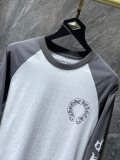 Chrome Hearts Letter Horseshoe Contrast Raglan Long Sleeve T-shirt