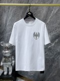 Chrome Hearts Angel Wings Cross Short Sleeve Couple Loose Cotton T-shirt