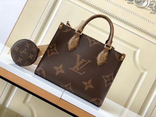 Louis Vuitton OnTheGo M46373 Monogram Giant Monogram Reverse Fashion Handbag Sizes:25x19x11.5CM