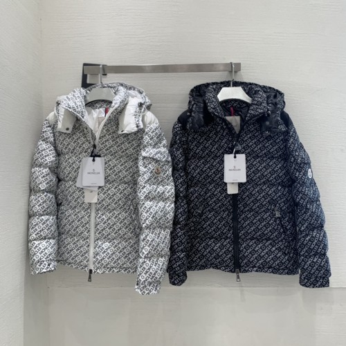 Moncler Classic Maire Print Fashion Unisex Down Jacket Hooded Down Short Bread Jacket