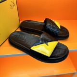 Fendi Classic Men Leather Simple Casual Fashion Slippers